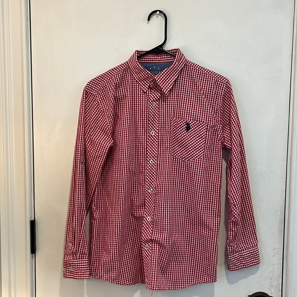 Pollo Red white check shirt